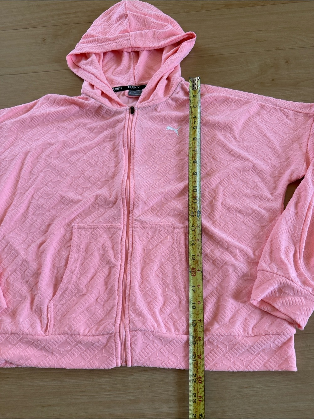 PUMA WOMENS PINK VELOUR TRACKSUIT SWEATSUIT FULL ZIP HOODIE DRAWSTRING JOGGERS M - Picture 6 of 14